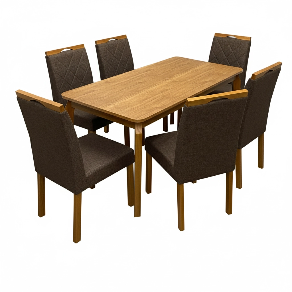 Mesa de Jantar Alegra 160x80cm Sem Vidro e 6 Cadeiras California - Image 5