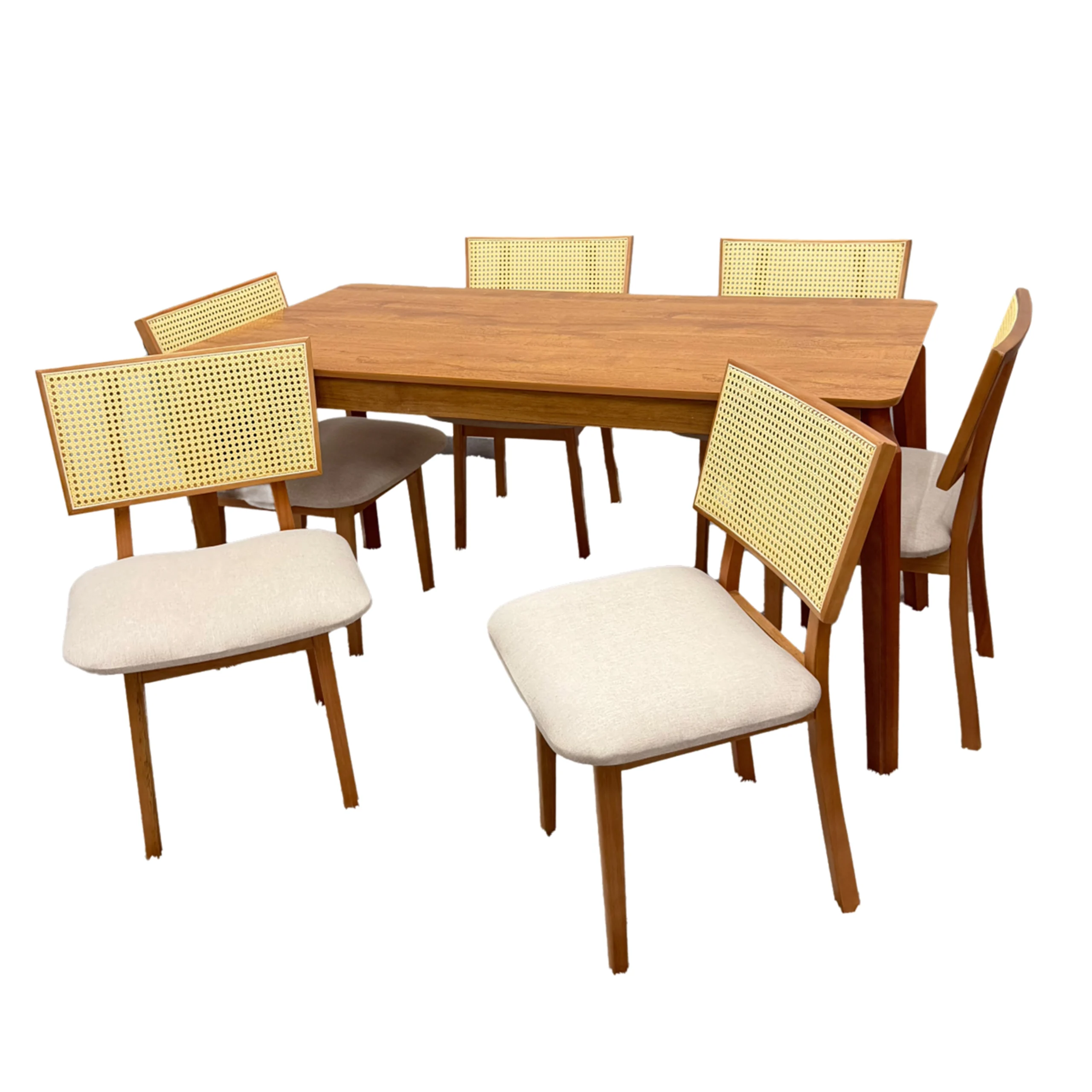 Mesa de Jantar Alegra 160x80cm Sem Vidro e 6 Cadeiras Diamante - Image 2