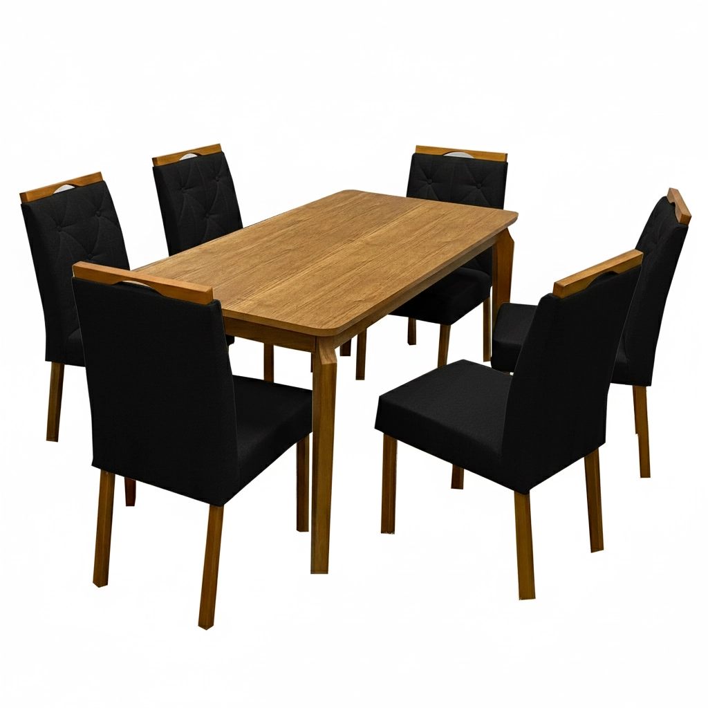 Mesa de Jantar Alegra 160x80cm Sem Vidro e 6 Cadeiras Jasmim - Image 3