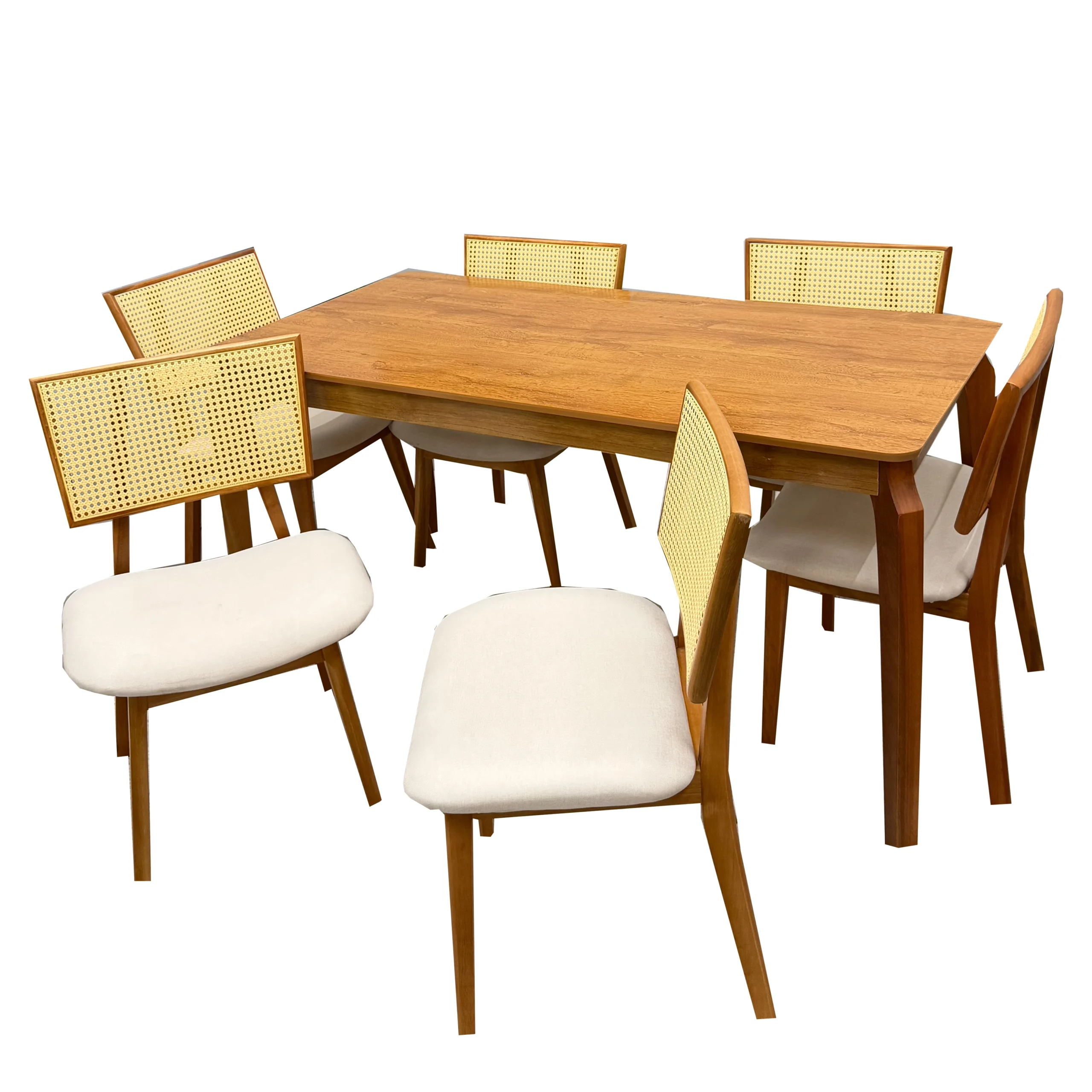 Mesa de Jantar Alegra 160x80cm Sem Vidro e 6 Cadeiras Livia - Image 2