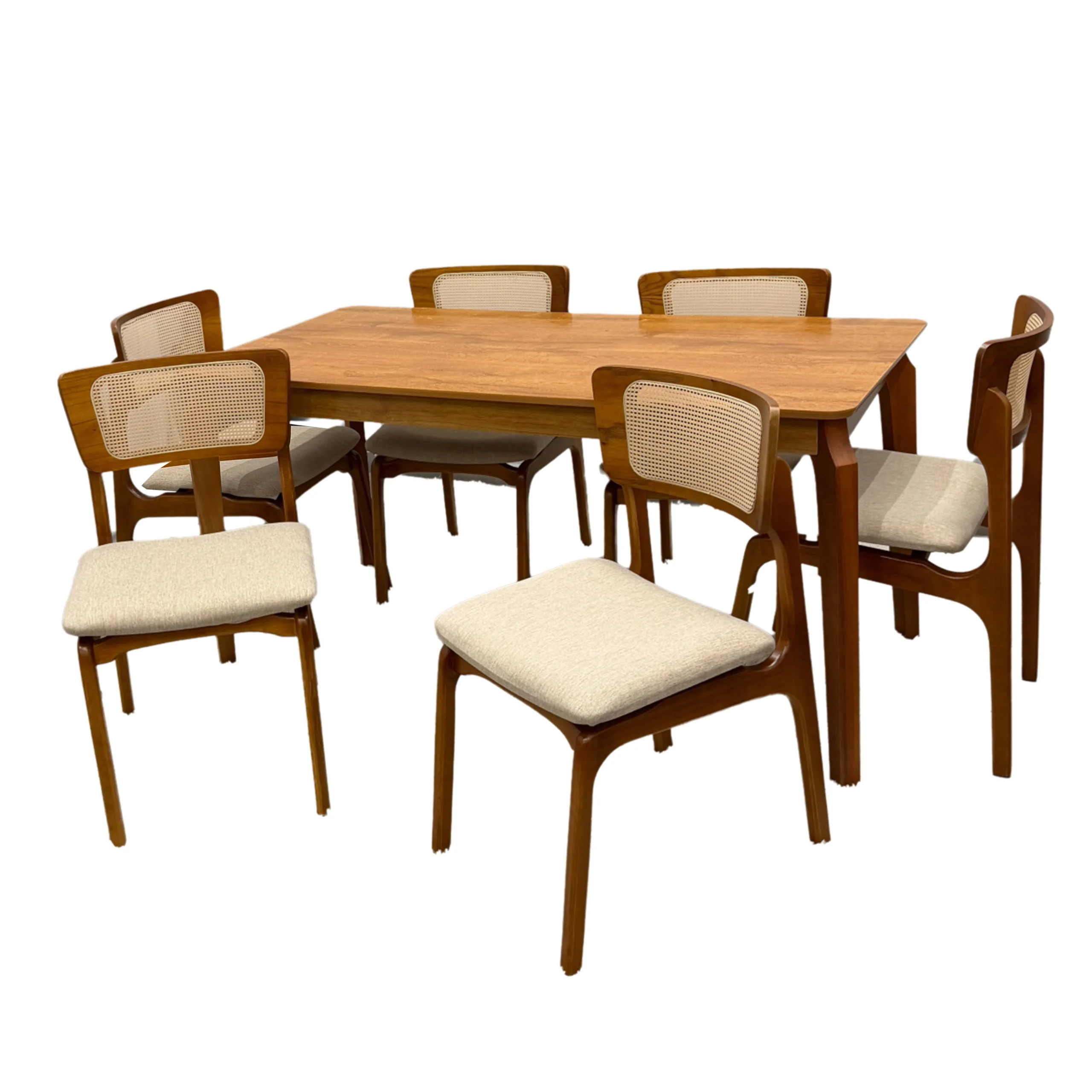 Mesa de Jantar Alegra 160x80cm Sem Vidro e 6 Cadeiras New Viena - Image 2