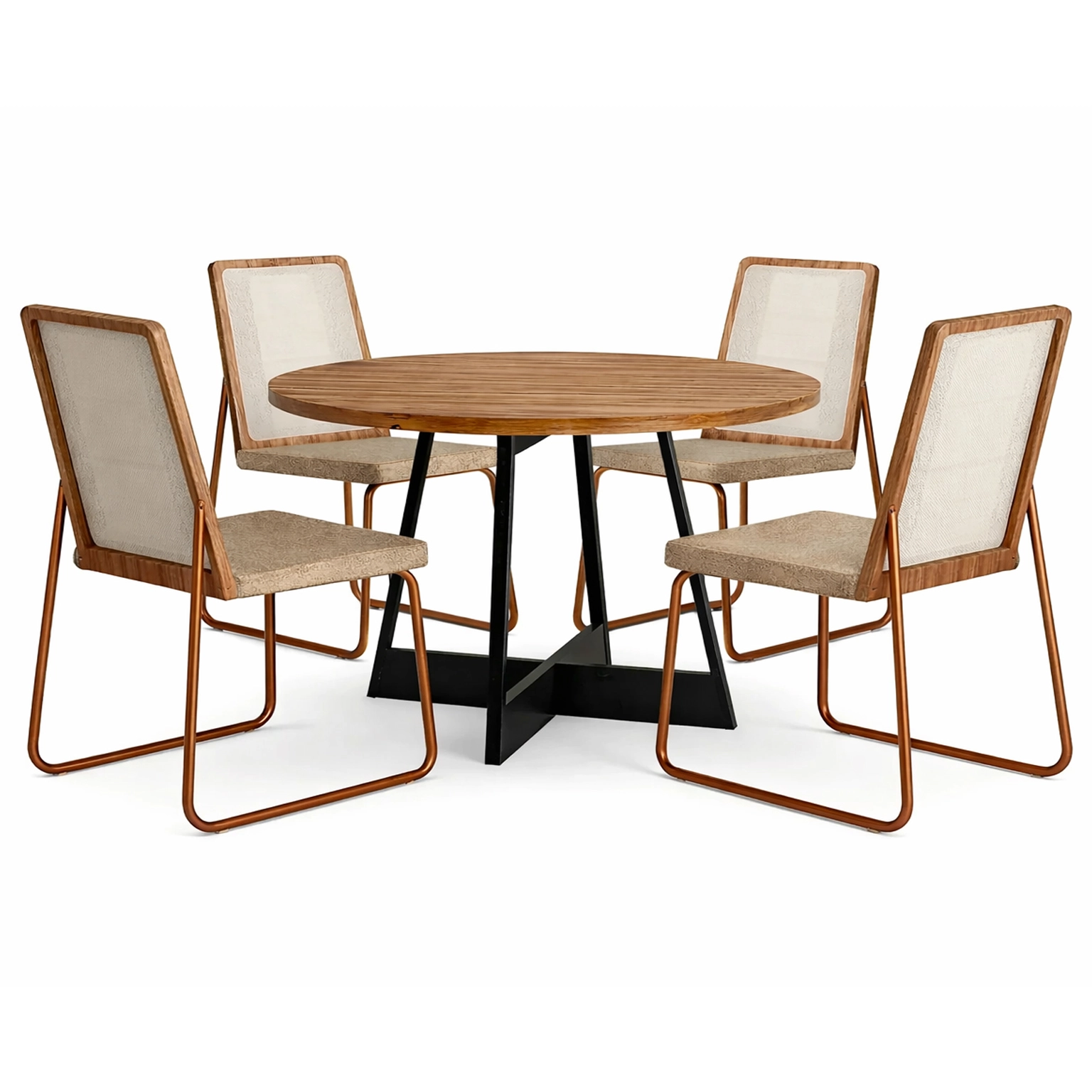 Mesa Atria 100 x 100 com 4 Cadeiras Wood Carraro - Image 2