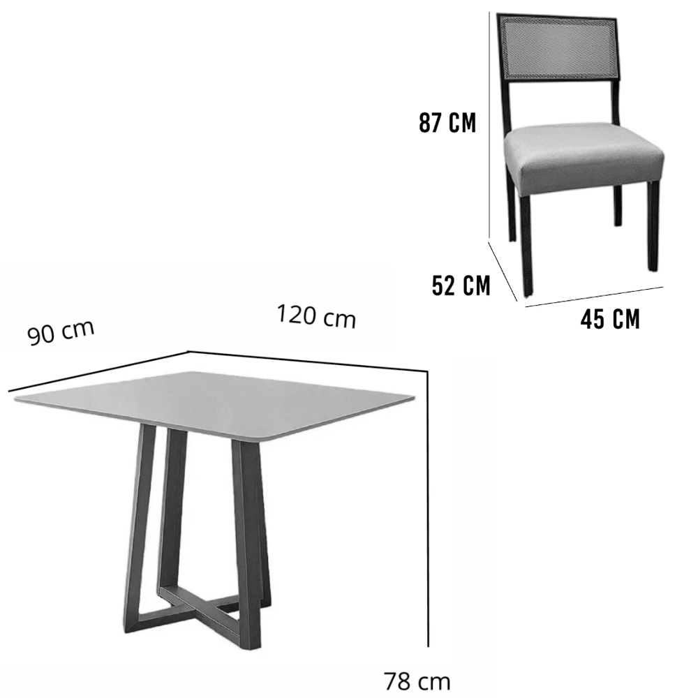 Mesa Bali 120 x 80 com 4 Cadeiras Grecia - Image 4