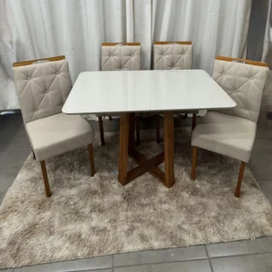 Mesa Bali 120 x 80 com 4 Cadeiras Jasmim