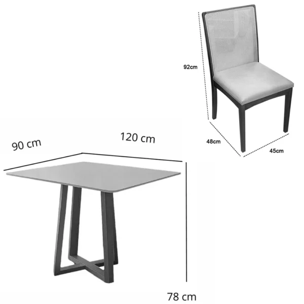 Mesa Bali 120 x 80 com 4 Cadeiras Lara Kappesberg - Image 4