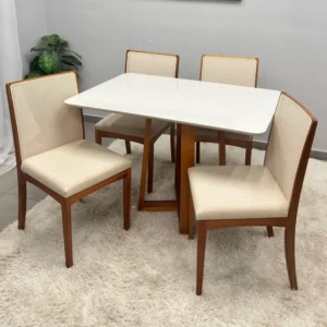 Mesa Bali 120 x 80 com 4 Cadeiras Lara Kappesberg