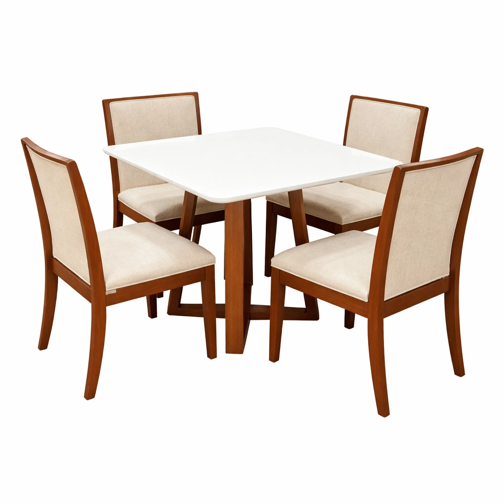 Mesa de Jantar Bali 90 x 90 com 4 Cadeiras Lara Kappesberg - Image 3