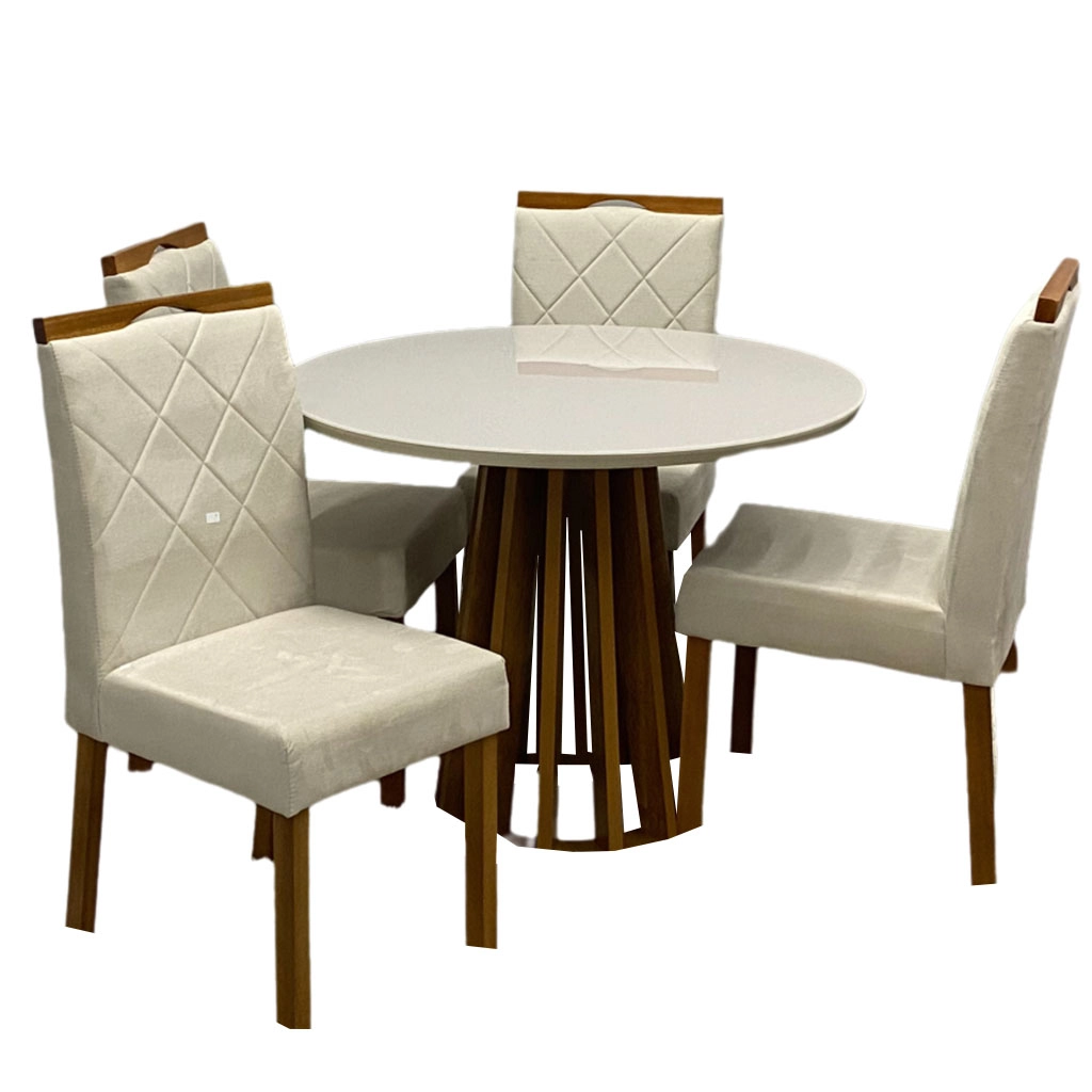Mesa Berlim Redonda 100 x 100 com 4 Cadeiras California - Image 3