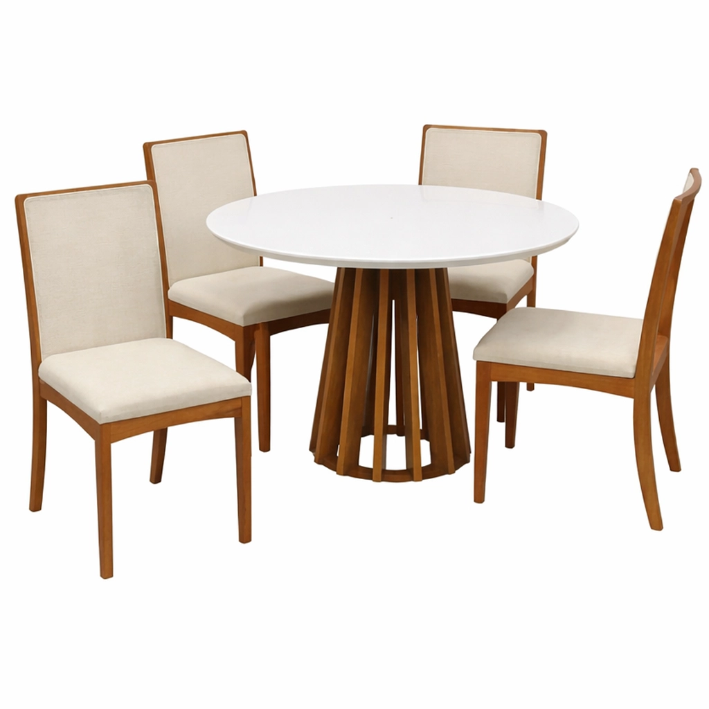 Mesa Berlim Redonda 100 x 100 com 4 Cadeiras Lara Kappesberg - Image 3
