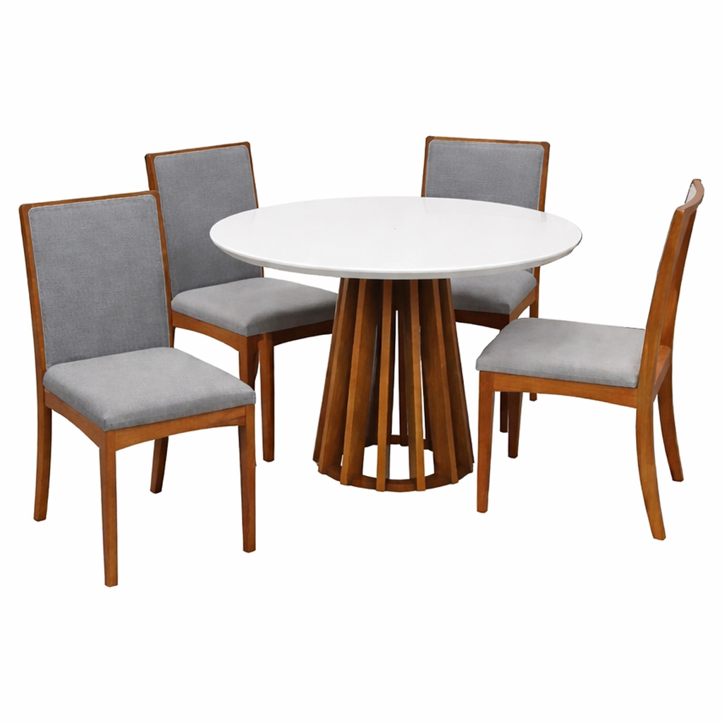 Mesa Berlim Redonda 100 x 100 com 4 Cadeiras Lara Kappesberg - Image 2