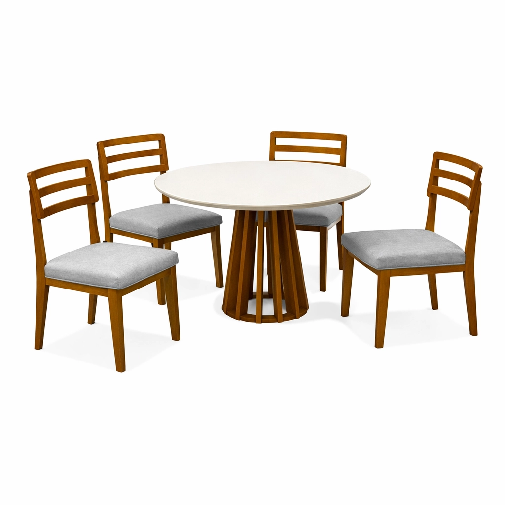 Mesa Berlim Redonda 100 x 100 com 4 Cadeiras Turquia - Image 2