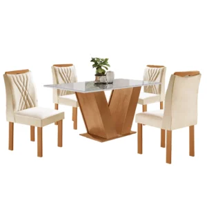 Mesa Classic 120 x 80 com 4 Cadeiras Lisboa