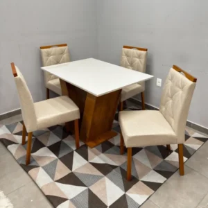 Mesa Classic 120 x 80 com 4 Cadeiras Jasmim