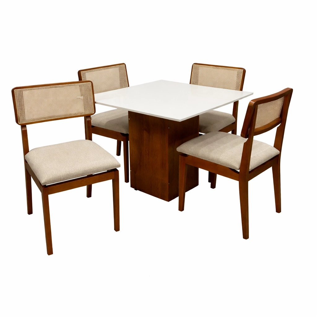Mesa Dakota 90 x 90 ( Sem Vidro ) com 4 Cadeiras Canada - Image 3
