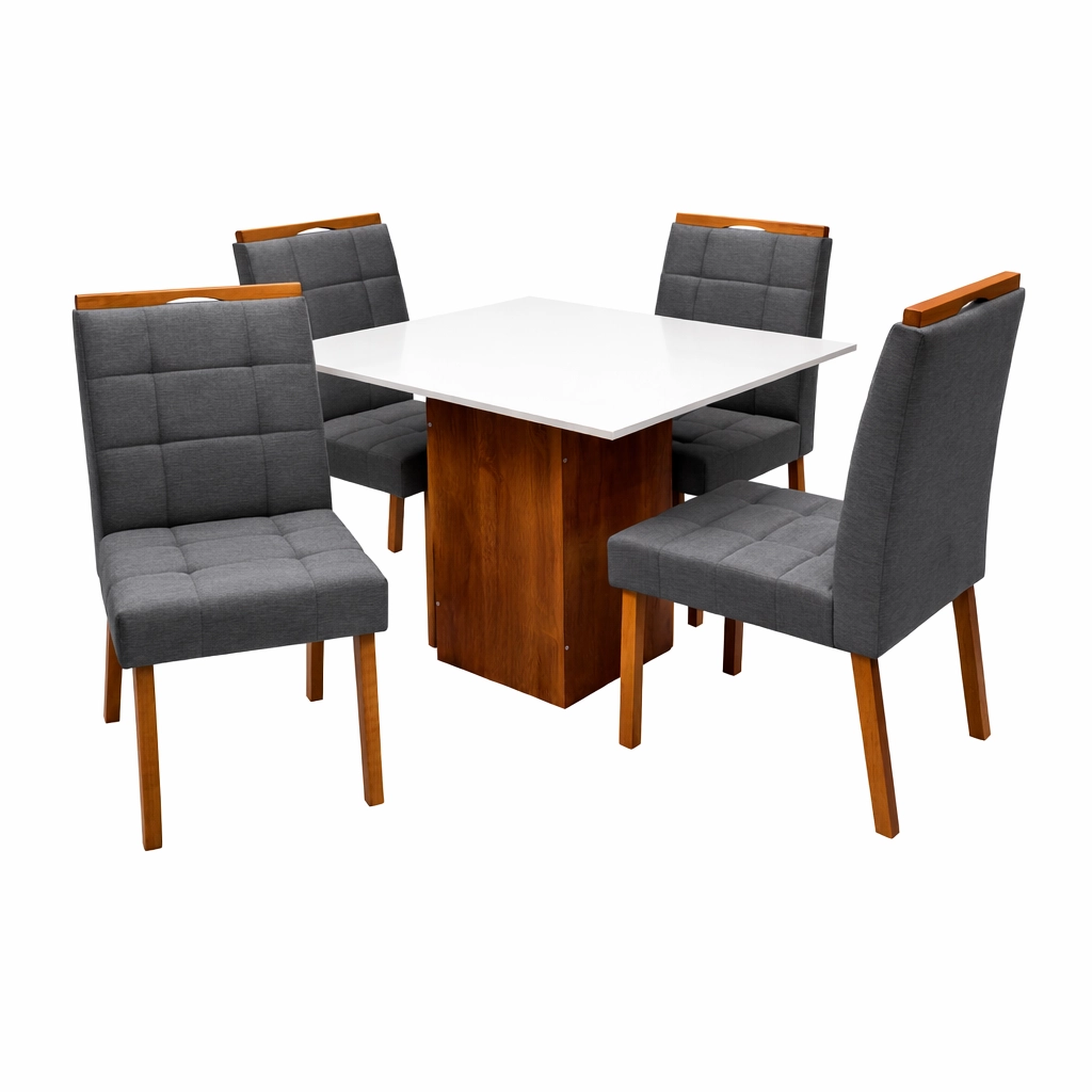 Mesa Dakota 90 x 90 ( Sem Vidro ) com 4 Cadeiras Giulia - Image 2