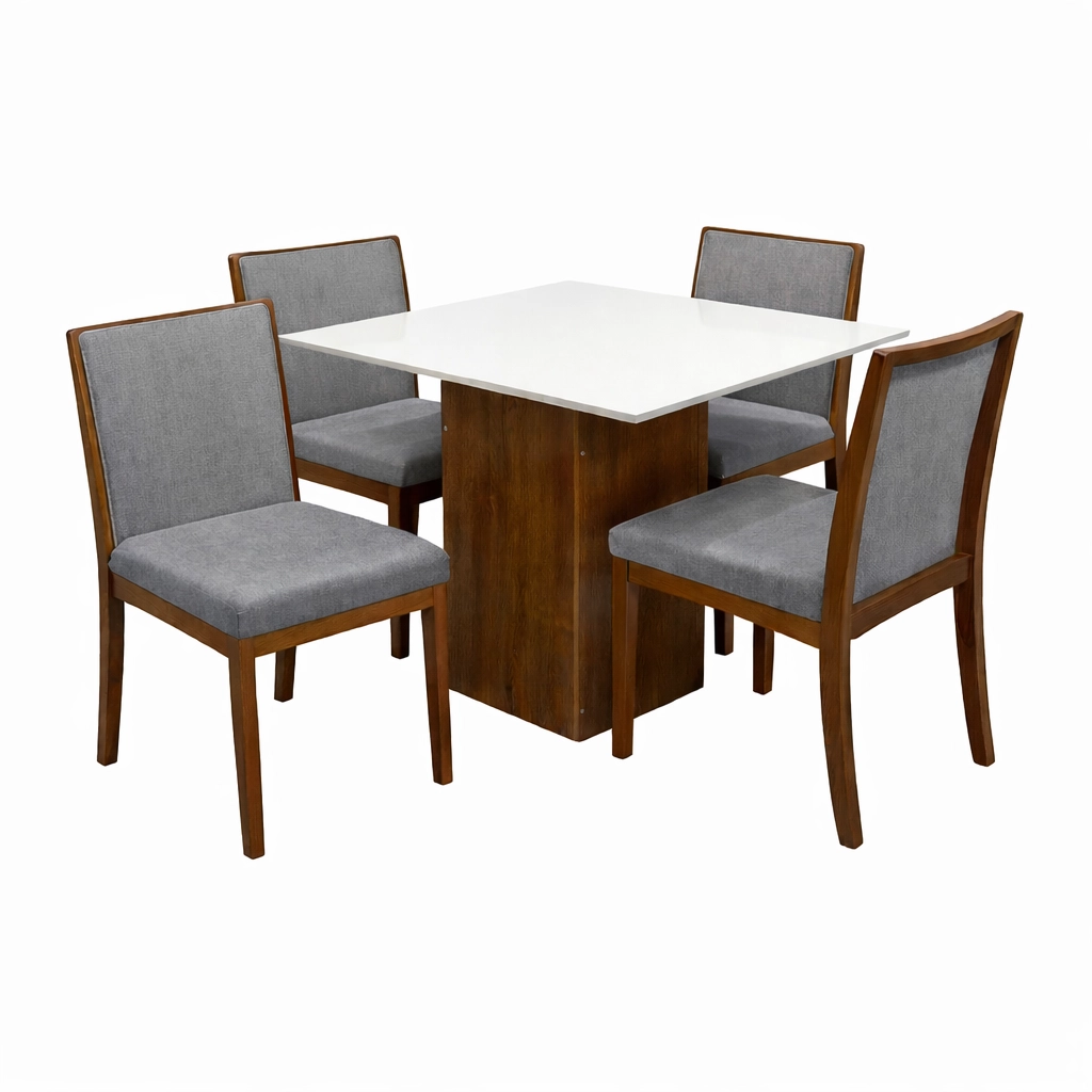Mesa Dakota 90 x 90 ( Sem Vidro ) Com 4 Cadeiras Lara Kappesberg - Image 2