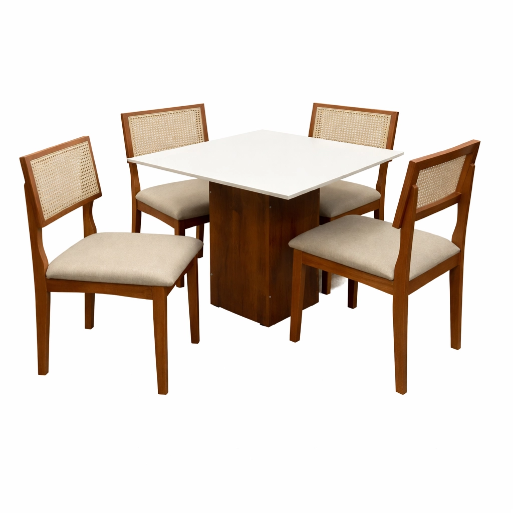 Mesa Dakota 90 x 90 ( Sem Vidro ) com 4 Cadeiras Monalisa - Image 2