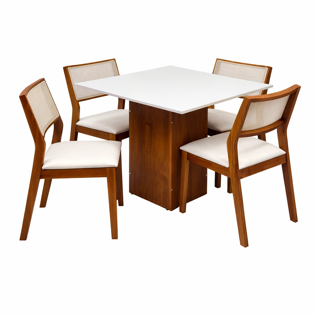 Mesa Dakota 90 x 901 ( Sem Vidro ) Com 4 Cadeiras Oiti - Image 3