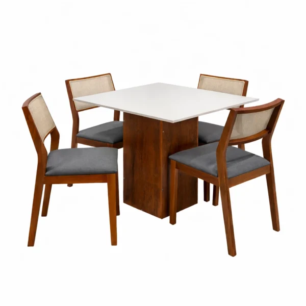 Mesa Dakota 90 x 901 ( Sem Vidro ) Com 4 Cadeiras Oiti - Image 2