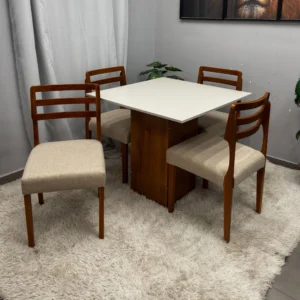 Mesa Dakota 90 x 90 ( Sem Vidro ) Com 4 Cadeiras Turquia