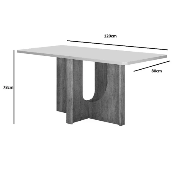 Mesa de Jantar Dora 120x80cm com 4 Cadeiras Dora Tecido Veludo Valdemóveis - Image 3