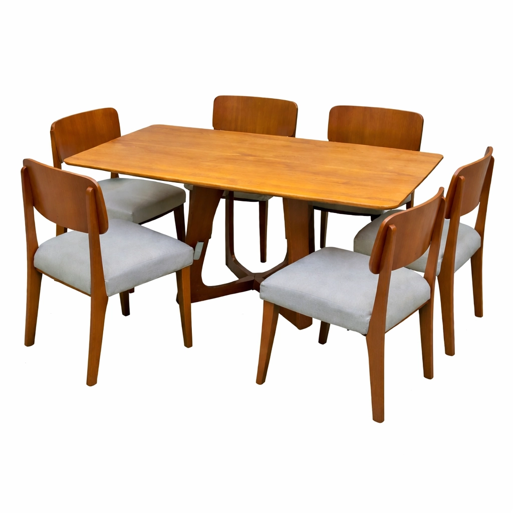 Mesa de Jantar Dubai Flex 160x80cm Sem Vidro e 6 Cadeiras Barcelona - Image 3