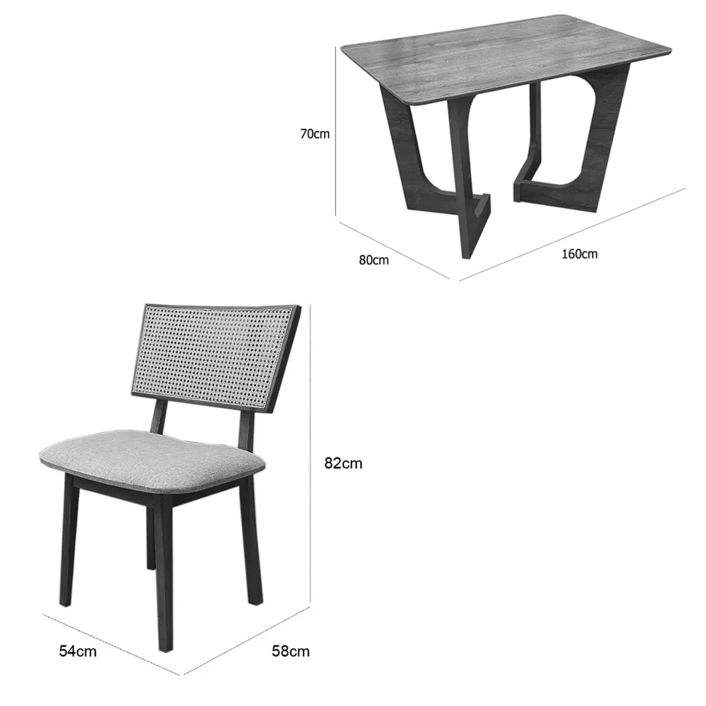 Mesa de Jantar Dubai Flex 160x80cm Sem Vidro e 6 Cadeiras Diamante - Image 4