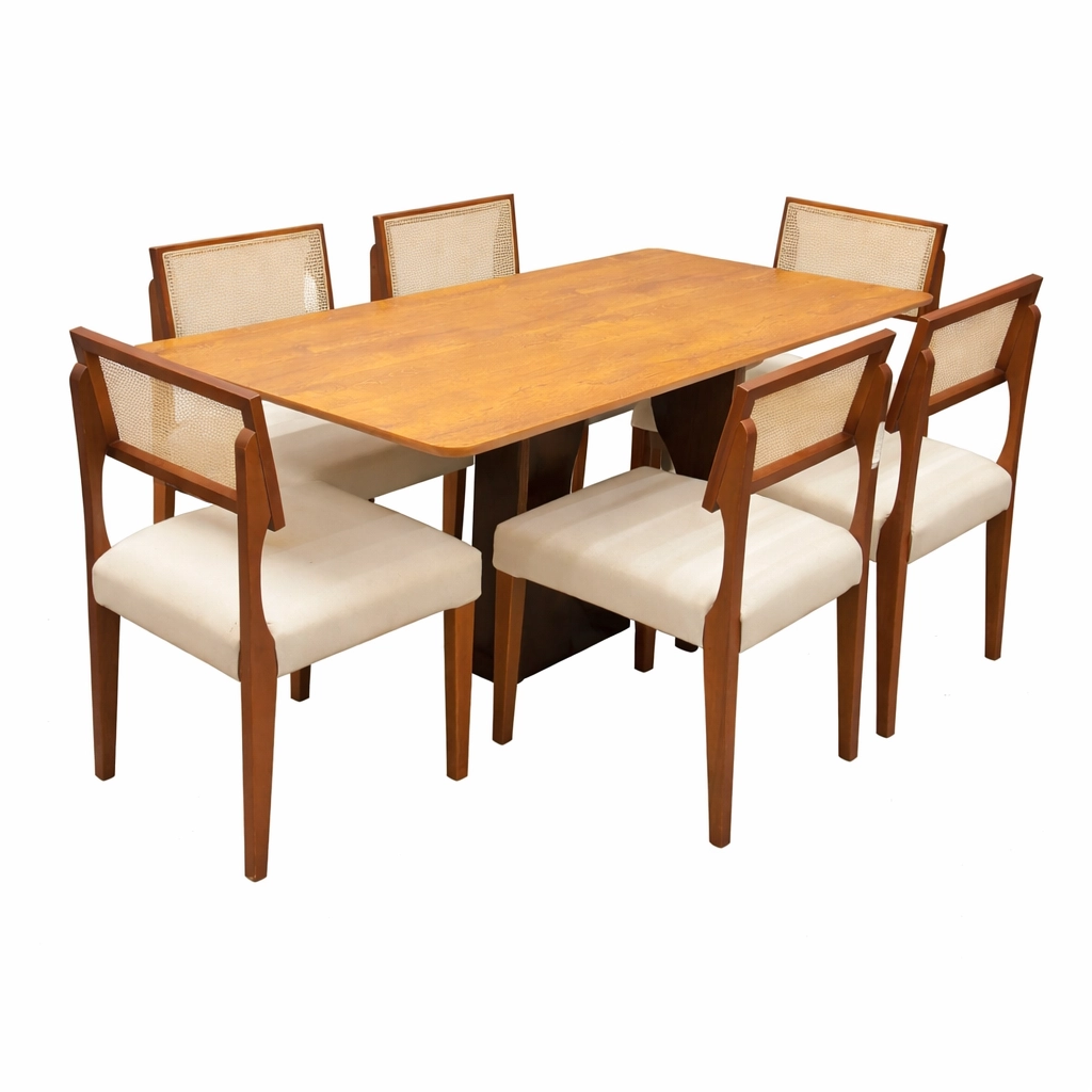 Mesa de Jantar Dubai Flex 160x80cm Sem Vidro e 6 Cadeiras Grecia - Image 3
