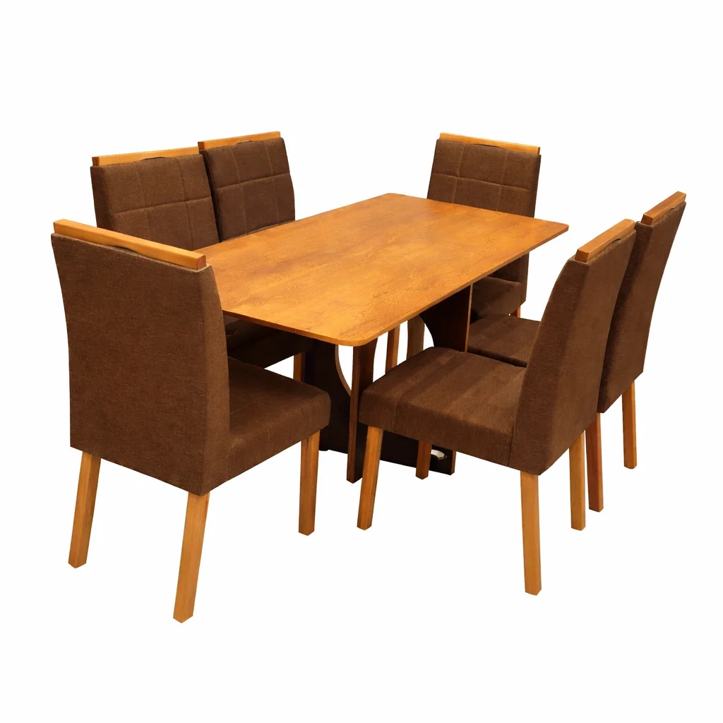 Mesa de Jantar Madrid Dubai 160x80cm Sem Vidro e 6 Cadeiras Giulia - Image 4
