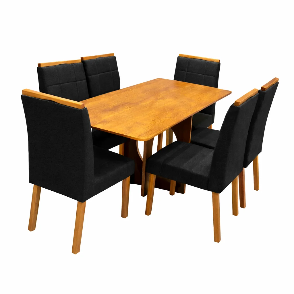Mesa de Jantar Madrid Dubai 160x80cm Sem Vidro e 6 Cadeiras Giulia - Image 3