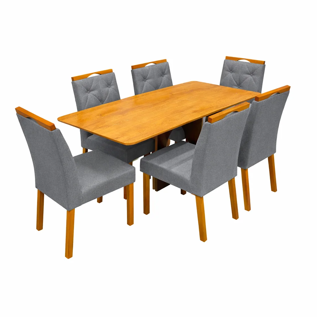 Mesa de Jantar Madrid Dubai 160x80cm Sem Vidro e 6 Cadeiras Jasmim - Image 3