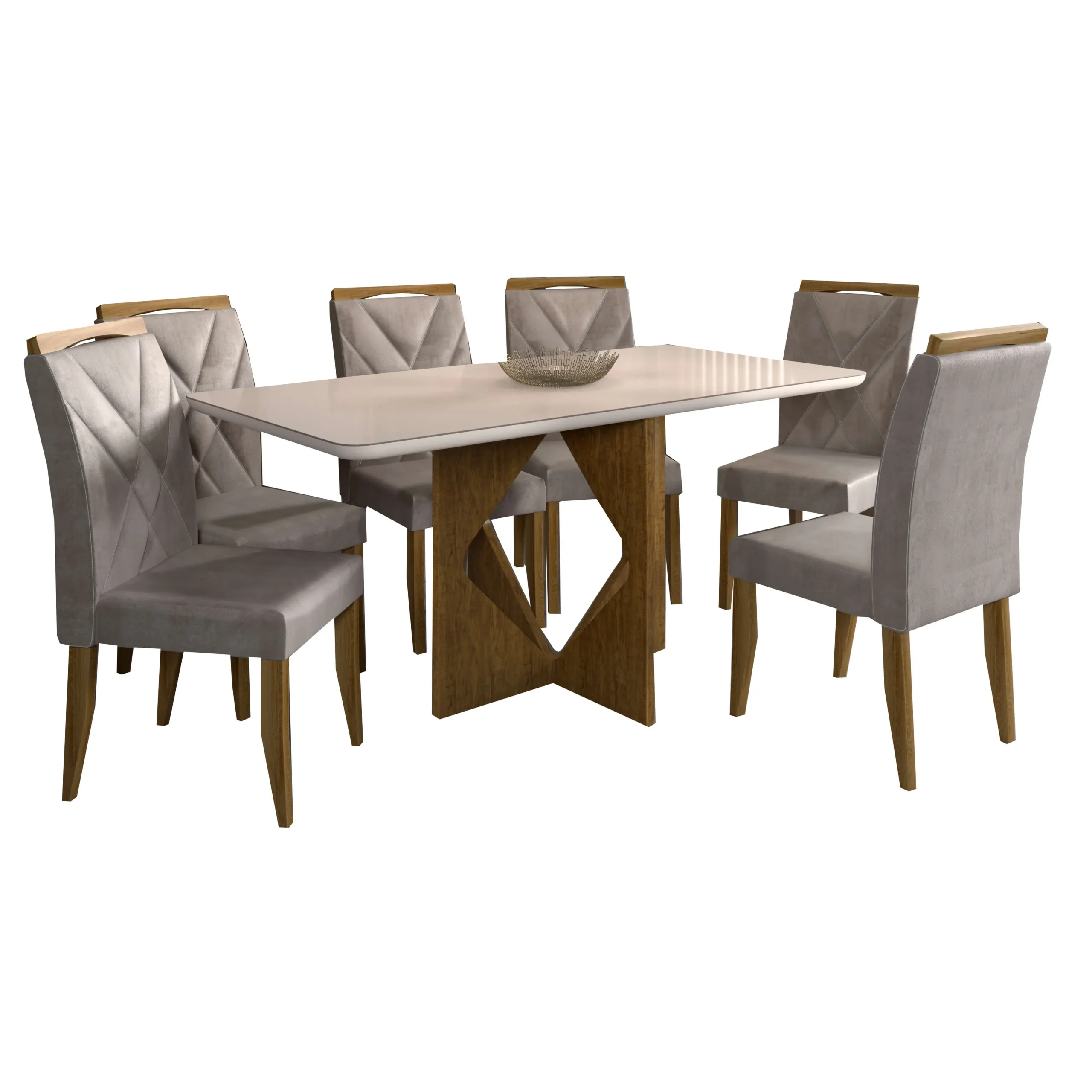 Mesa de Jantar Madrid 160x80cm com 6 Cadeiras Califórnia Minas Plac - Image 3