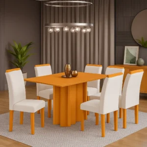 Mesa de Jantar Recife com 6 Cadeiras Cel Moveis