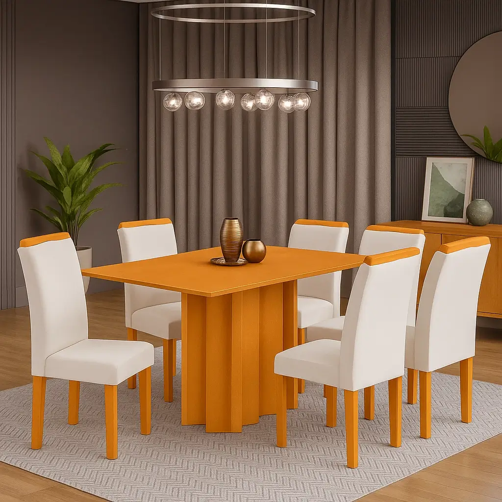Mesa de Jantar Recife com 6 Cadeiras Cel Moveis