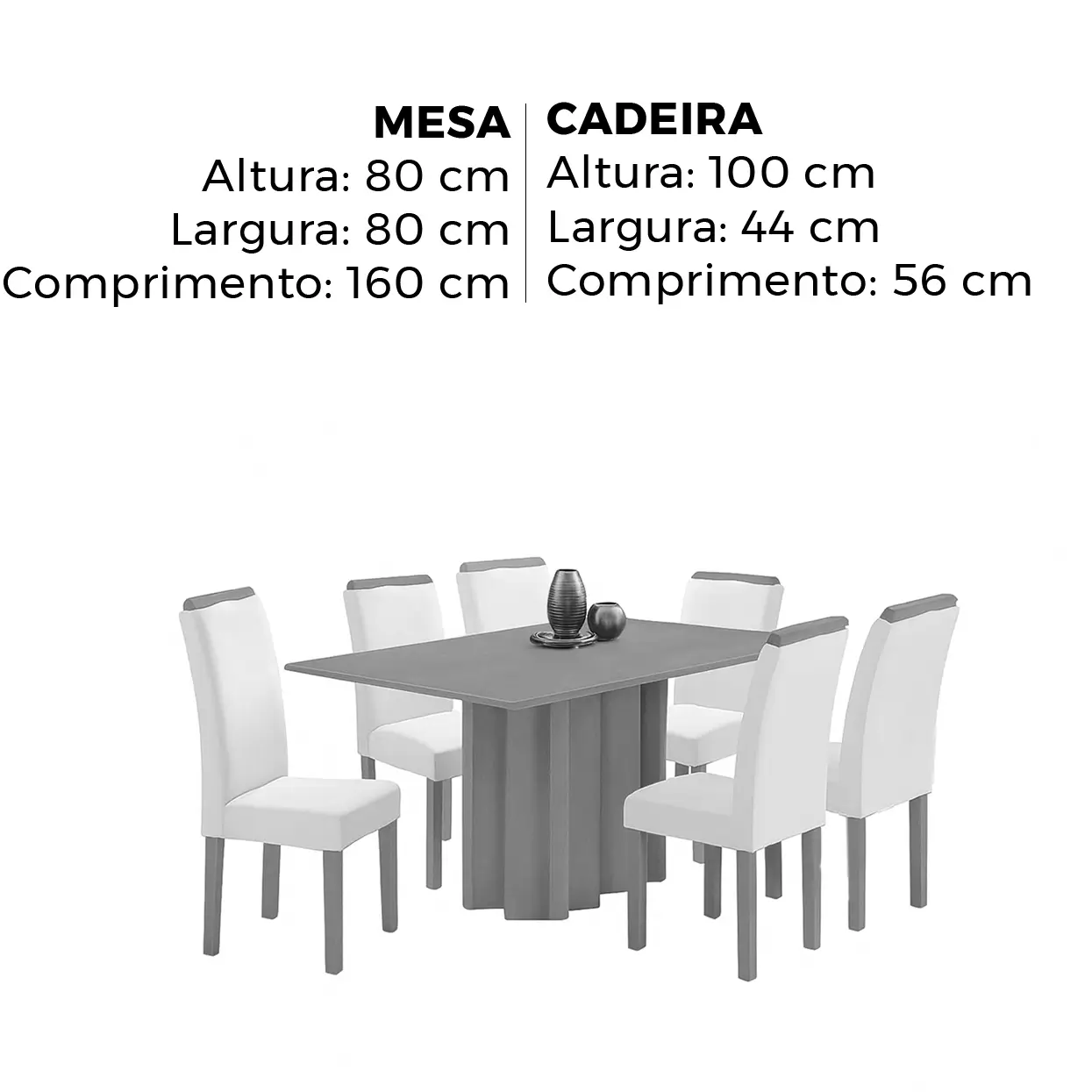 Mesa de Jantar Recife com 6 Cadeiras Cel Moveis - Image 4