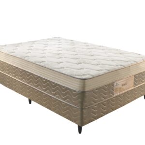 Colchobox Casal RondoComfort Light, Côr Marrom, da Rondomoveis, Medidas: Alt 0,48m Larg 1,38m Prof. 1,88m, Estrutura de madeira reflorestada extra firme; Camada de Conforto em Espuma D33; Tecido Jacquard com 80% Poliéster e 20% Viscose; Bordas de Espuma de Alta Densidade; Pés de Plásticos com Ajuste de Altura e Tratamento Contra Ácaros, Bactérias e Fungos. Suporta até 100Kg por Pessoa.