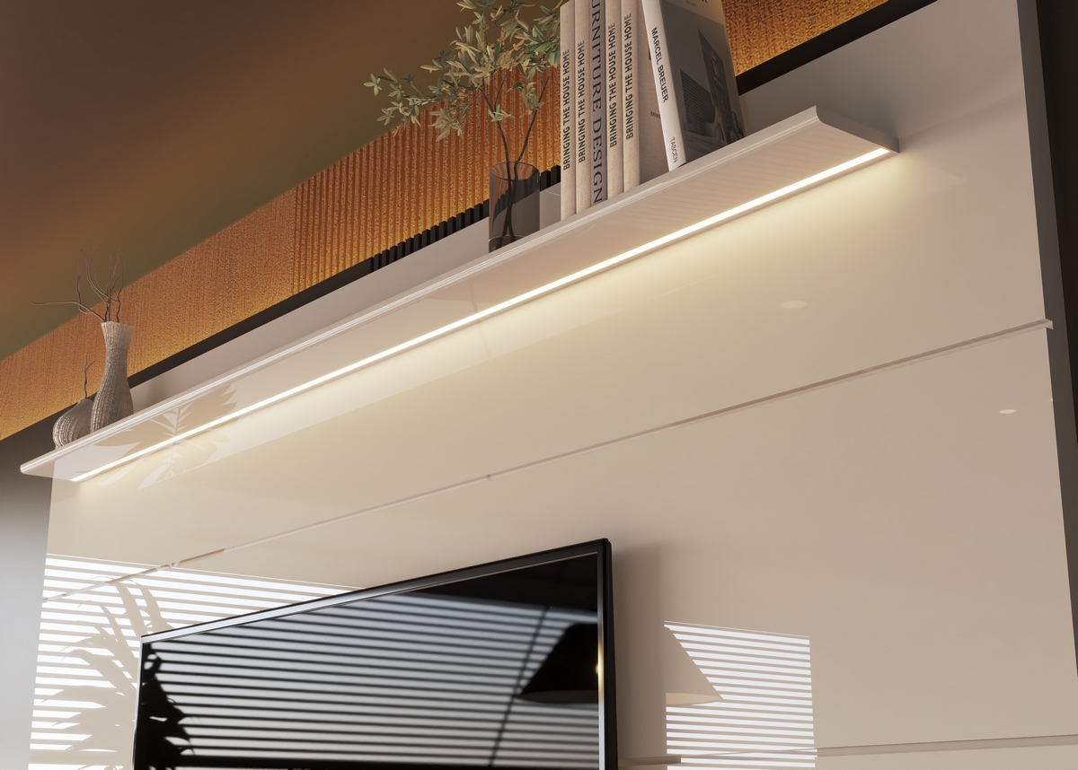 Painel até 75″ Bliss + Rack Comodoro 2.18 Off White/Cedro – EDN MÓVEIS - Image 3