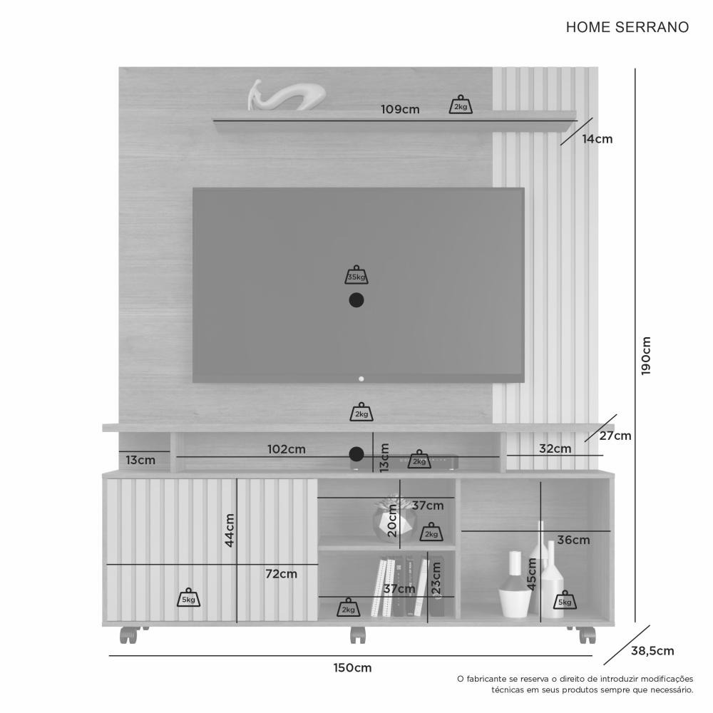 Home até 65″ Serrano Cinamomo/Off White – JCM MOVELARIA - Image 3