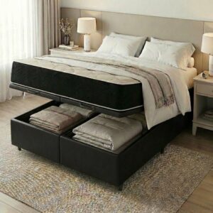 Colchão Queen Premium D45 + Base Box Baú
