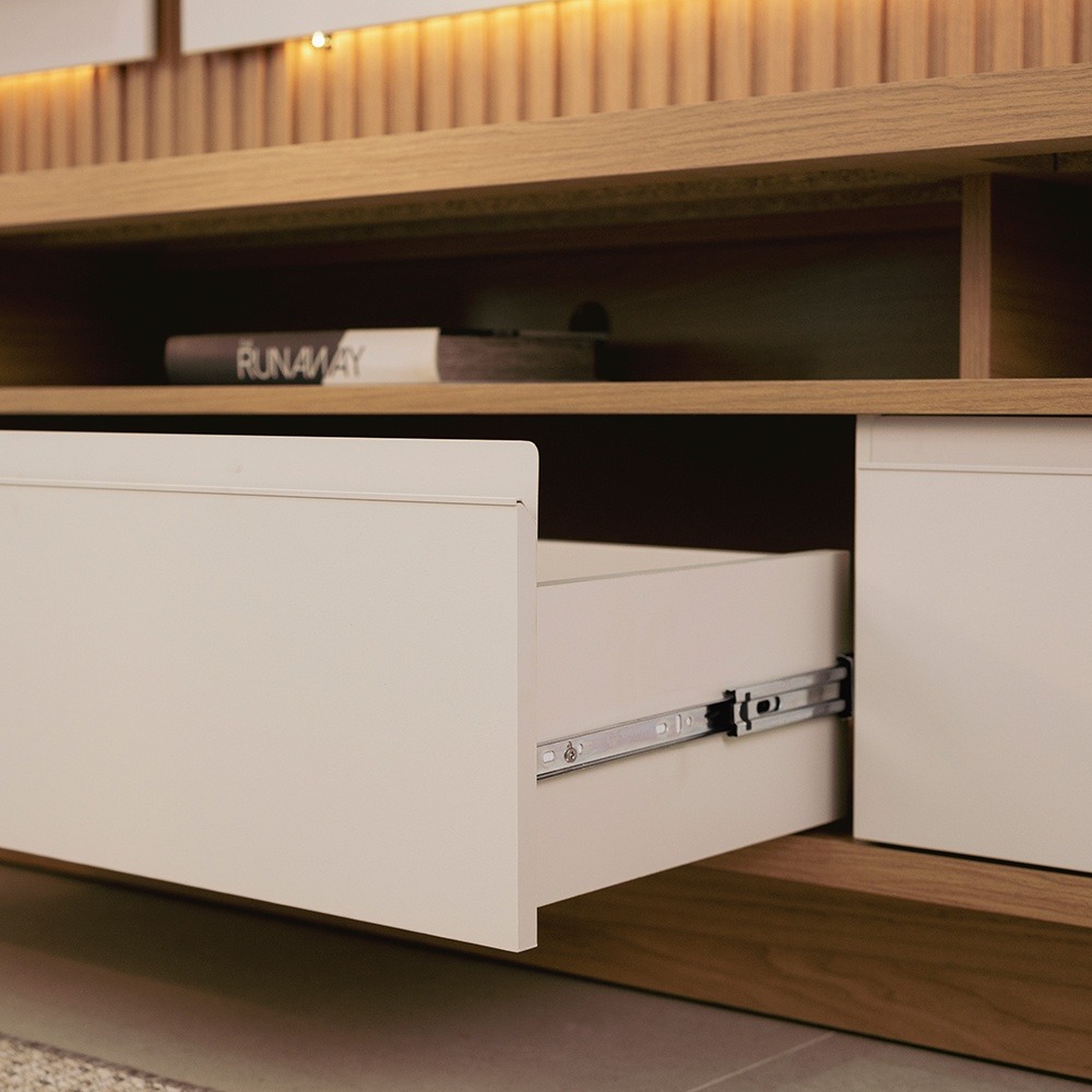 Painel até 70″ + Rack São Paulo Tauari/Off White Fosco – LINEA BRASIL - Image 2