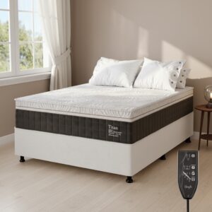 Colchão Casal Massageador Titan/Thor 34 cm D28 Molas Ensacadas + Base Box
