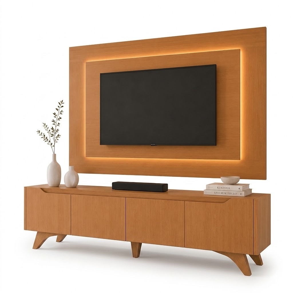 Painel até 58″ + Rack Atenas 1,80 m Off White/Naturale – MAVAULAR - Image 3