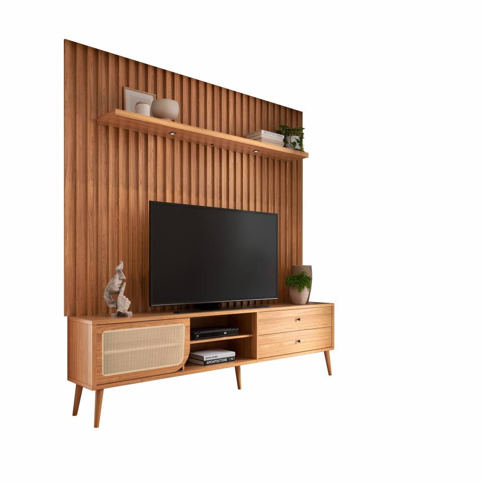 Painel + Rack até 75″ TB346F Freijó – DALLA COSTA - Image 5