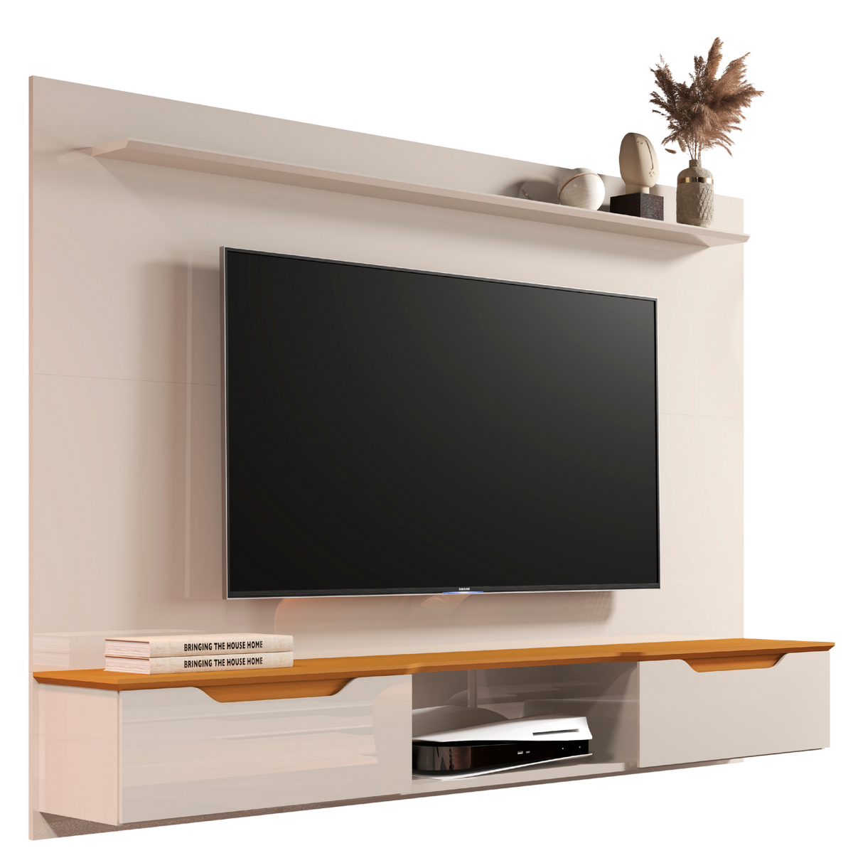 Painel até 75″ Studio 2.18 Off White/Cedro – EDN MÓVEIS - Image 5