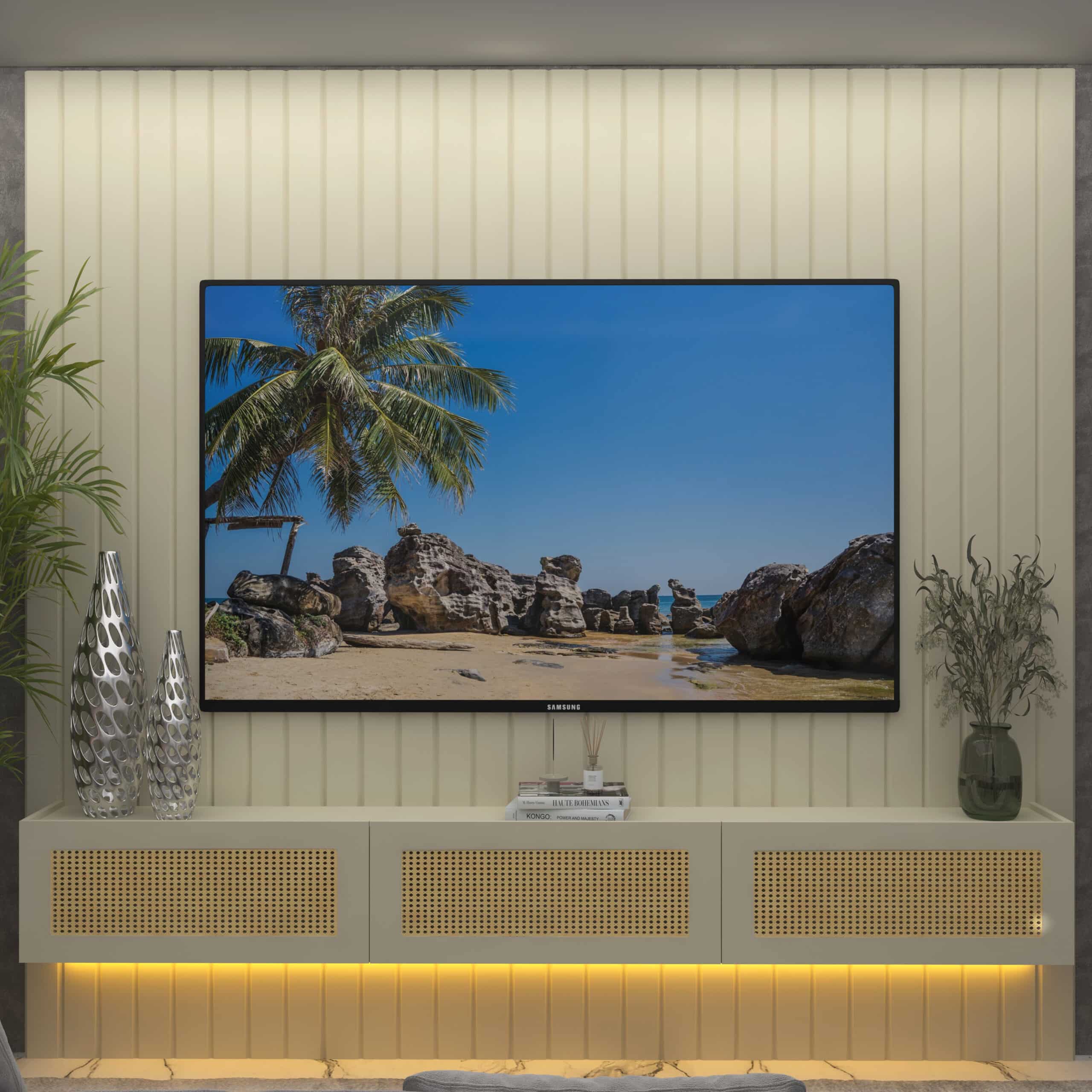Home Suspenso até 85″ Majestade 230 Naturale com Nicho Native Off White – GELIUS - Image 4