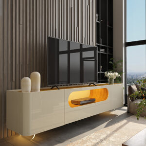 Rack Nobre 210 (Pes de Vidro) Off White/Naturale – GELIUS