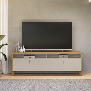 Rack ate 75″ Dubai 1.8 Tauari/Off White Fosco – LINEA BRASIL