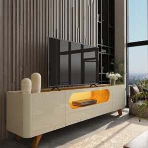 Rack Nobre 210 (Pes de Madeira) Off White/Naturale – GELIUS