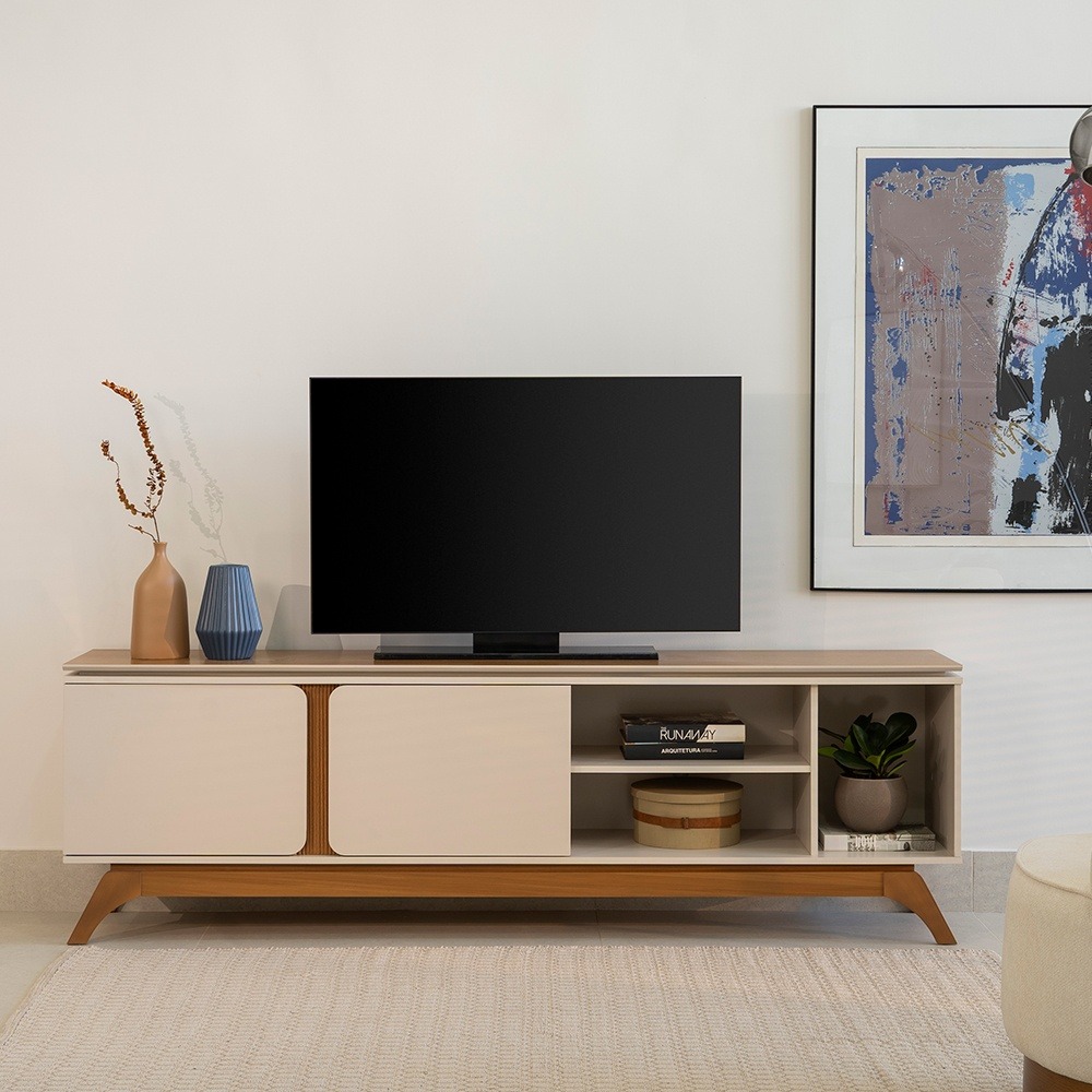 Rack ate 70″ Istambul Nature/Off White – LINEA BRASIL - Image 2