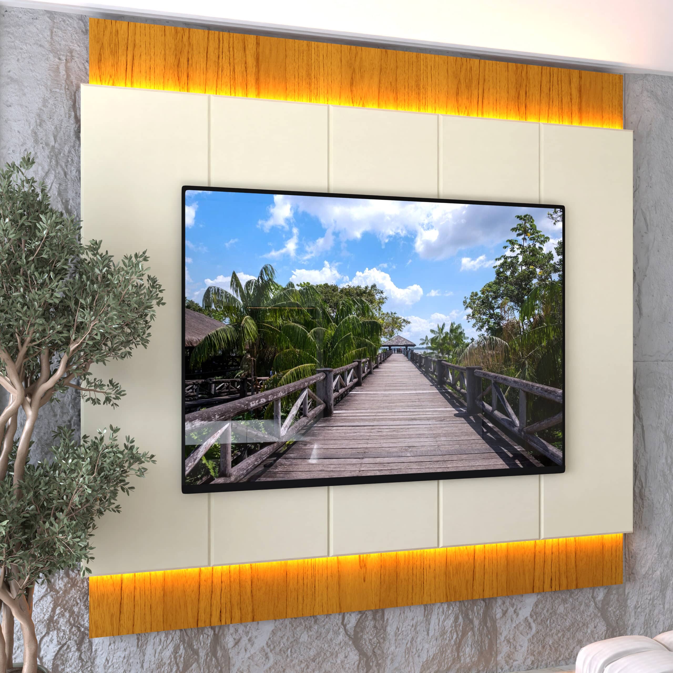 Painel ate 85″ Magnifico Naturale/Off White – GELIUS - Image 2